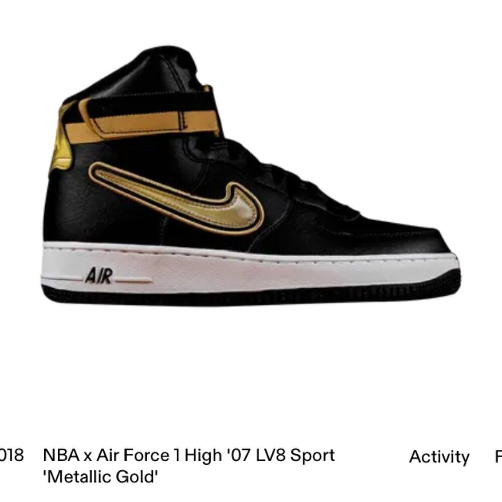 Nike Air Force 1 High '07 LV8 black & gold (mens 8.5)